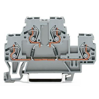 Dwupiętrowa złączka diodowa 2,5mm2 szara 870-542/281-488 /50szt./ WAGO (870-542/281-488)