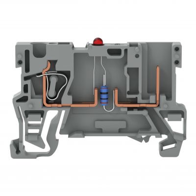 Złączka bazowa X-COM 1-przewodowa / 1-pinowa z LED szara 769-239/281-434 /100szt./ WAGO (769-239/281-434)