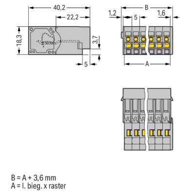 Wtyk X-COM 10-biegunowy szary raster 5mm 769-610 /25szt./ WAGO (769-610)