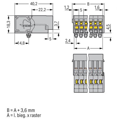 Wtyk 1-przewodowy CAGE CLAMP szara /25szt./ WAGO (769-607/001-000)