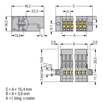 Wtyk 1-przewodowy CAGE CLAMP szara /25szt./ WAGO (769-607/002-000)