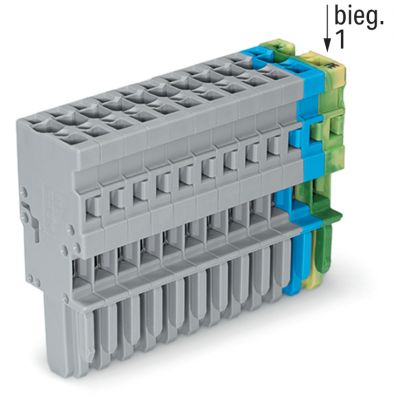 1-przewodowe gniazdo CAGE CLAMP szary/niebieski/żółto-zielony /20szt./ WAGO (769-112/000-038)