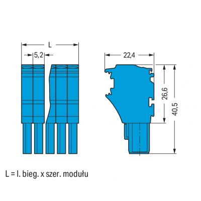 1-przewodowe gniazdo Push-in CAGE CLAMP niebieski /200szt./ WAGO (2022-101/000-006)