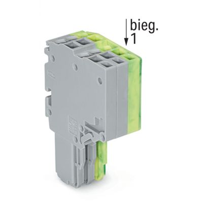 2-przewodowe gniazdo Push-in CAGE CLAMP szary/żółto-zielony /50szt./ WAGO (2020-203/000-036)