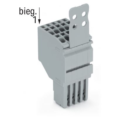 2-przewodowe gniazdo Push-in CAGE CLAMP szara /100szt./ WAGO (2020-202/132-000)