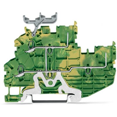 Dwupiętrowa złączka bazowa X-COMS PE 1-przewodowa / 1-pinowa żółto-zielona 2020-2237 /50szt./ WAGO (2020-2237)