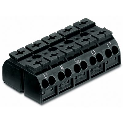 Blok zasilający 5-biegunowy czarny nadruk L3-N-PE-L1-L2 862-2505 /200szt./ WAGO (862-2505)