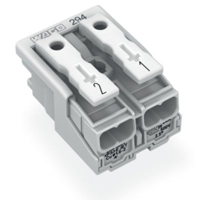 Złączka zasilająca 2-biegunowa bez stopek bez styku PE 294-4042 /1000szt./ WAGO (294-4042)
