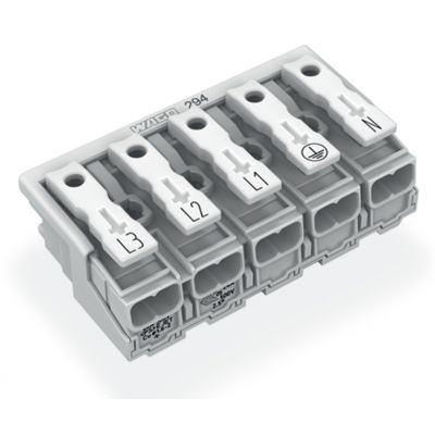 Złączka zasilająca 5-biegunowa bez stopek bez styku PE 294-4015 /250szt./ WAGO (294-4015)