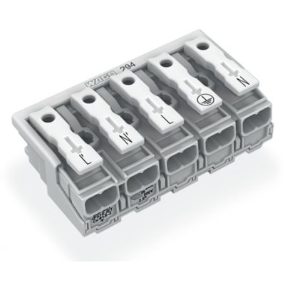 Złączka zasilająca 5-biegunowa bez stopek bez styku PE 294-4025 /250szt./ WAGO (294-4025)