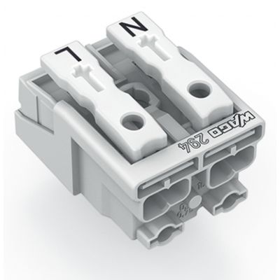 Złączka zasilająca 2-biegunowa ze stopkąmi bez styku PE 294-5012 /1000szt./ WAGO (294-5012)