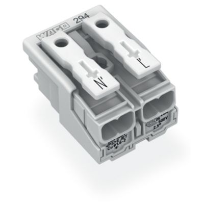 Złączka zasilająca 2-biegunowa ze stopkąmi bez styku 294-5022 /1000szt./ WAGO (294-5022)