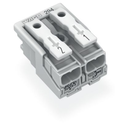 Złączka zasilająca 2-biegunowa ze stopkąmi bez styku PE 294-5042 /1000szt./ WAGO (294-5042)