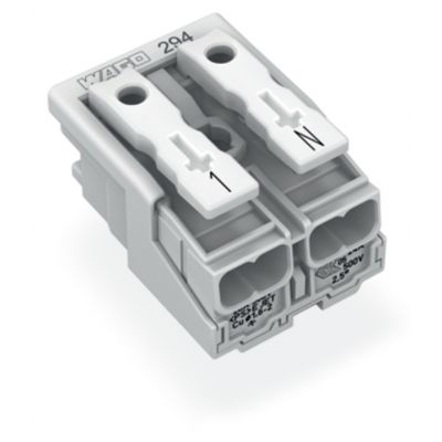 Złączka zasilająca 2-biegunowa ze stopkąmi bez styku PE 294-5052 /1000szt./ WAGO (294-5052)