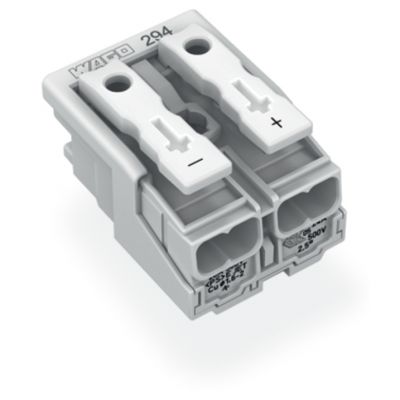 Złączka zasilająca 2-biegunowa ze stopkąmi bez styku PE 294-5072 /1000szt./ WAGO (294-5072)