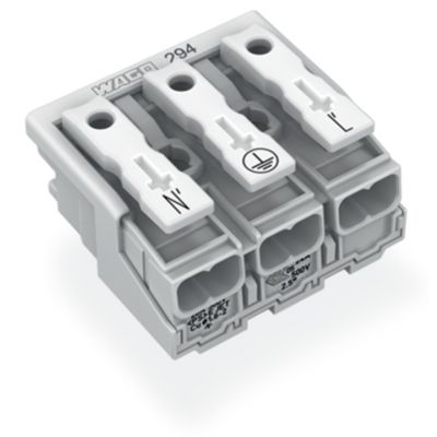 Złączka zasilająca 3-biegunowa ze stopkąmi bez styku PE 294-5023 /500szt./ WAGO (294-5023)