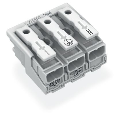 Złączka zasilająca 3-biegunowa ze stopkąmi bez styku PE 294-5053 /500szt./ WAGO (294-5053)