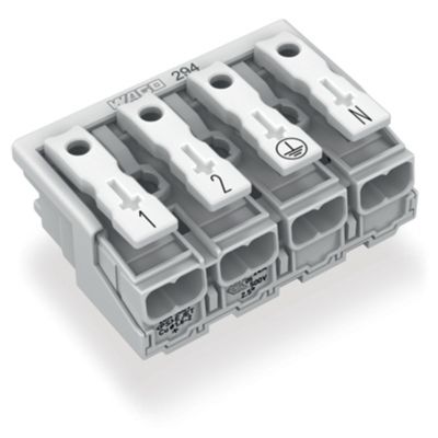 Złączka zasilająca 4-biegunowa ze stopkąmi bez styku PE 294-5014 /500szt./ WAGO (294-5014)