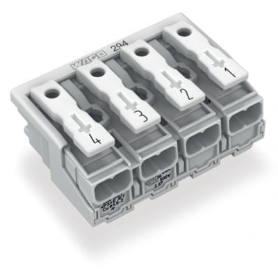 Złączka zasilająca 4-biegunowa ze stopkąmi bez styku PE 294-5044 /500szt./ WAGO (294-5044)