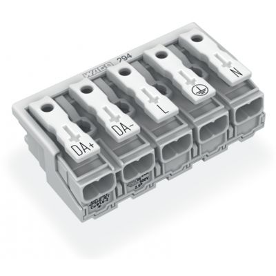 Złączka zasilająca 5-biegunowa ze stopkąmi bez styku PE 294-5035 /250szt./ WAGO (294-5035)