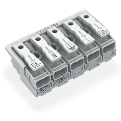 Złączka zasilająca 5-biegunowa ze stopkąmi bez styku PE 294-5075 /250szt./ WAGO (294-5075)