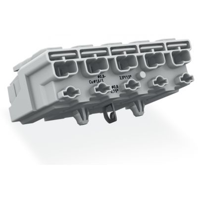 Złączka zasilająca 5-biegunowa ze stopkąmi ze stykiem PE 294-5155 /250szt./ WAGO (294-5155)