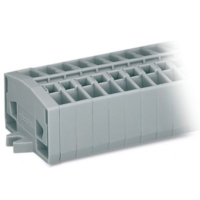 Listwa zaciskowa 2-przewodowa 2,5mm2 4-torowa szara stopki montażowe 264-154 /100szt./ WAGO (264-154)