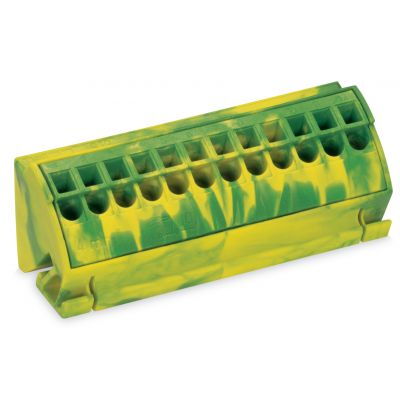 Blok przyłączeniowy PE do szyn zbiorczych 10x3 12-bieg. żółto-zielony /10szt./ WAGO (812-100)