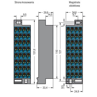 Kaseta krosowa 32-bieg. nadruk 33-64 ciemnoszara /30szt./ WAGO (726-812)