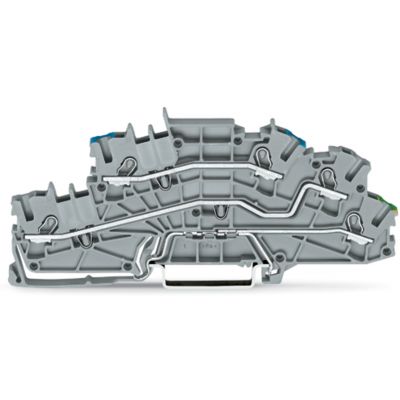 Piętrowa złączka instalacyjna z otworem montażowym 2,5mm2 szara /50szt./ WAGO (2003-6646)