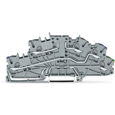 Piętrowa złączka instalacyjna z otworem montażowym 2,5mm2 szara /50szt./ WAGO (2003-6661)
