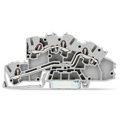 Piętrowa złączka instalacyjna z otworem montażowym 2,5mm2 szara /50szt./ WAGO (2003-7642)