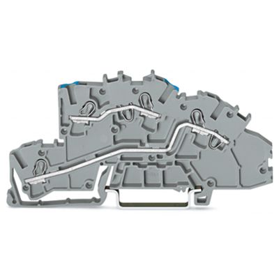 Piętrowa złączka instalacyjna z otworem montażowym 2,5mm2 szara /50szt./ WAGO (2003-7649)