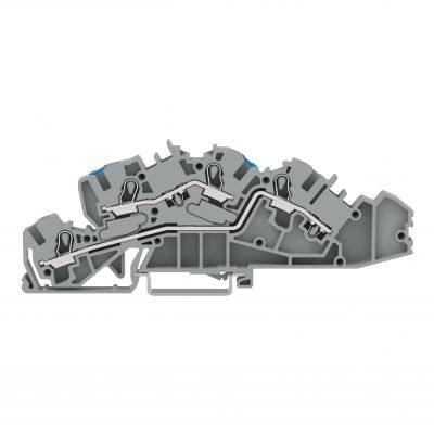 Piętrowa złączka instalacyjna z otworem montażowym 4mm2 szara /50szt./ WAGO (2005-7649)