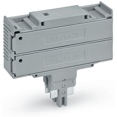 Podwójny wtyk bezpiecznikowy do aparatowej wkł. bezpiecz. 5x20mm szary /25szt./ WAGO (2003-911)