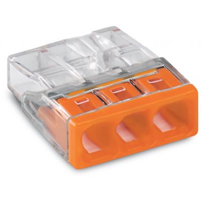 Szybkozłączka 3x 0,5-2,5mm2 transparentna/pomarańczowa 2273-203 /100szt./ WAGO (2273-203)