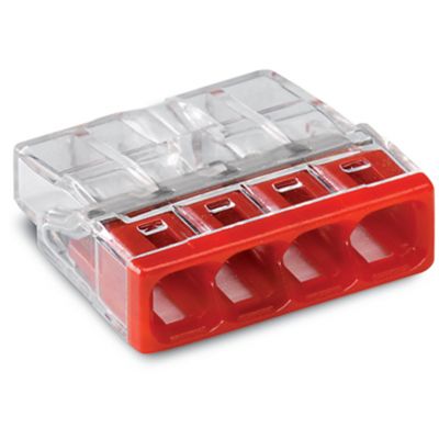 Szybkozłączka 4x 0,5-2,5mm2 transparentna/czerwona 2273-204 /100szt./ WAGO (2273-204)
