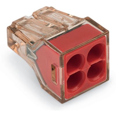 Szybkozłączka 4x 1,5-4mm2 przeźroczysta czerwona 773-604 /100szt./ WAGO (773-604)