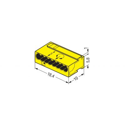 Złączka instalacyjna MIKRO 8x 0,6-0,8mm2 żółta 243-508 /50szt./ WAGO (243-508)