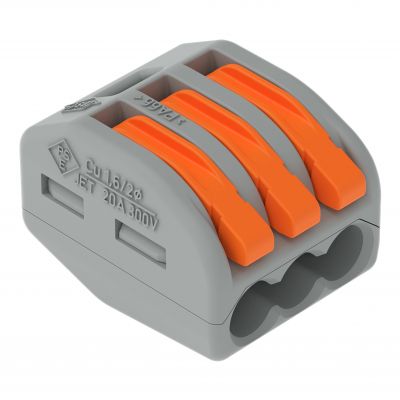 Szybkozłączka 3x 0,08-4mm2 jasnoszary 222-413 /50szt./ WAGO (222-413)