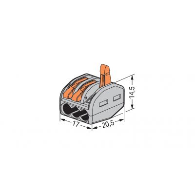 Szybkozłączka 3x 0,08-4mm2 jasnoszary 222-413 /50szt./ WAGO (222-413)