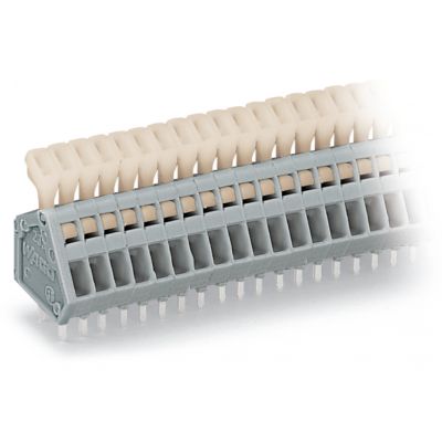 Złączka do płytek drukowanych przycisk 0,5mm2 RM 2,5mm 4-bieg szara /100szt./ WAGO (233-204)