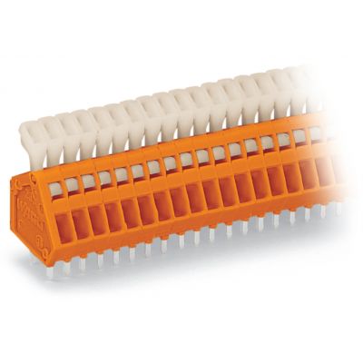 Złączka do płytek drukowanych przycisk 0,5mm2 RM 2,54mm 48-bieg pomarańczowa /10szt./ WAGO (233-548)