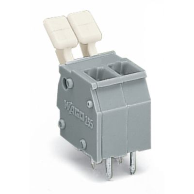 Złączka do płytek drukowanych przycisk ręczny 2,5mm2 RM 5/5,08mm 4-bieg szara /50szt./ WAGO (255-404/333-000)