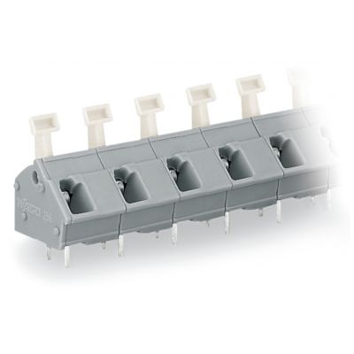 Złączka do płytek drukowanych przycisk 2,5mm2 RM 10/10,16mm 4-bieg jasnoszary /25szt./ WAGO (256-604/000-009/999-950)