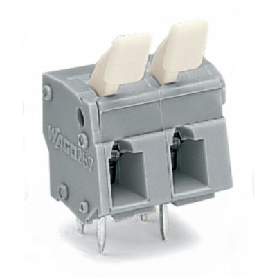 Złączka do płytek drukowanych przycisk ręczny 2,5mm2 RM 7,5/7,62mm 6-bieg szara /25szt./ WAGO (257-506/333-000)
