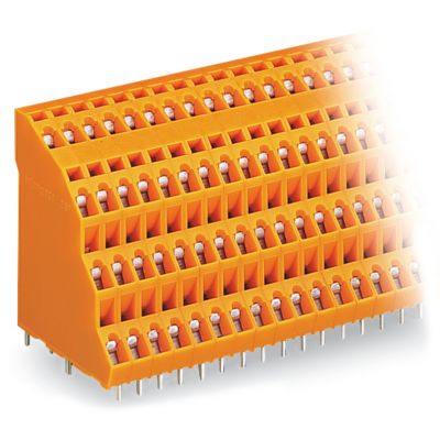 4-piętrowa złączka do płytek drukowanych 2,5mm2 RM 5,08mm 32-bieg pomarańczowa /18szt./ WAGO (738-408)