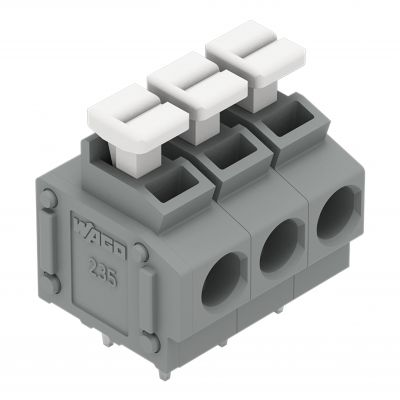 Listwa zaciskowa do płytek drukowanych 3-biegunowa szara raster 5/5,08mm 235-403/332-000 /70szt./ WAGO (235-403/332-000)