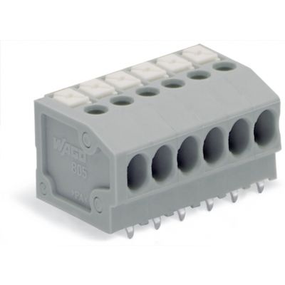 Złączka do płytek drukowanych przycisk 1,5mm2 RM 3,5mm 13-bieg szara /25szt./ WAGO (805-163)