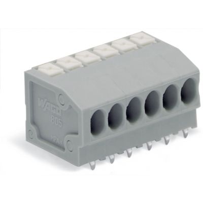 Złączka do płytek drukowanych przycisk 1,5mm2 RM 3,5mm 10-bieg szara /30szt./ WAGO (805-360)